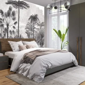 Papier Peint Jungle Noir Blanc
