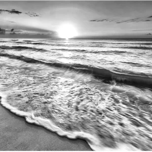 Papier Peint Plage Noir Blanc
